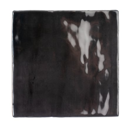 Apollo Tile Silken 3.94 in. x 3.94 in. Glossy Black Ceramic Square Wall and Floor Tile 5.38 sq. ft./case, 50PK CRE88BLK44A